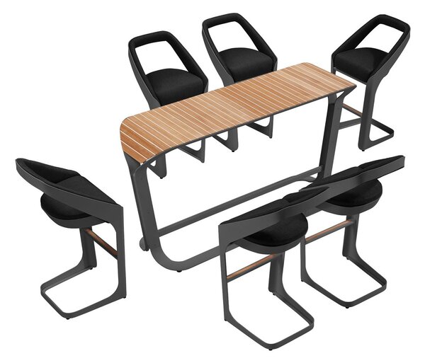 Zahradní barová souprava ONDA BLACK Exteriér | Zahradní jídelní sestavy