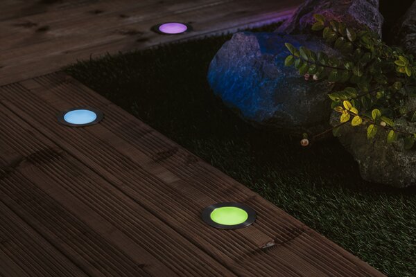 Paulmann 94751 Plug&Shine Floor, zápustné svítidlo do terasy 2W LED RGBW, prům. 7cm, IP67, ZigBee