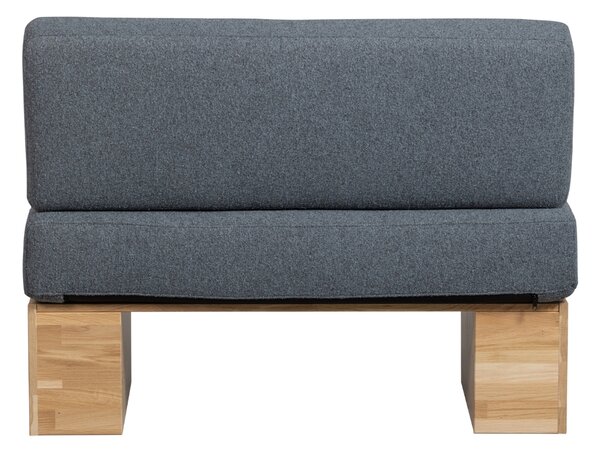 WOOOD Šedá čalouněná jídelní lavice Florence 100 cm