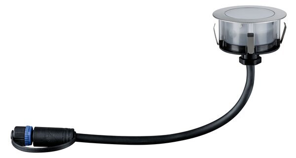 Paulmann 94721 Plug&Shine Floor, zápustné svítidlo do terasy 2W LED 2200K, stříbrná, prům. 7cm, IP67