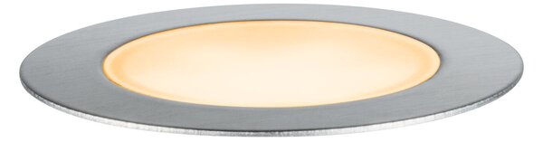 Paulmann 94721 Plug&Shine Floor, zápustné svítidlo do terasy 2W LED 2200K, stříbrná, prům. 7cm, IP67