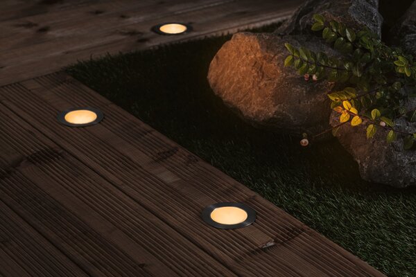 Paulmann 94721 Plug&Shine Floor, zápustné svítidlo do terasy 2W LED 2200K, stříbrná, prům. 7cm, IP67