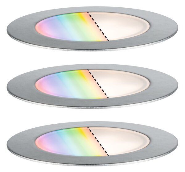 Paulmann 94752 Plug&Shine Floor, základní set zápustných svítidel do terasy 3x2W LED RGBW, IP67, ZigBee