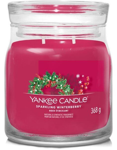 Střední vonná svíčka Yankee Candle Sparkling Winterberry Signature