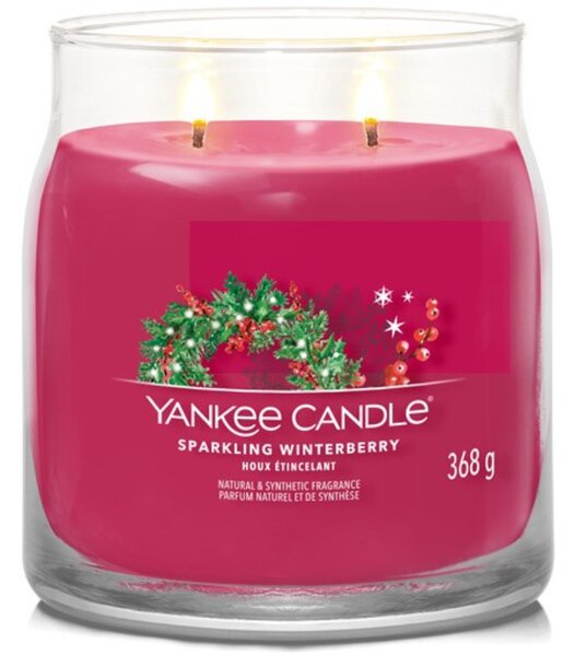 Střední vonná svíčka Yankee Candle Sparkling Winterberry Signature