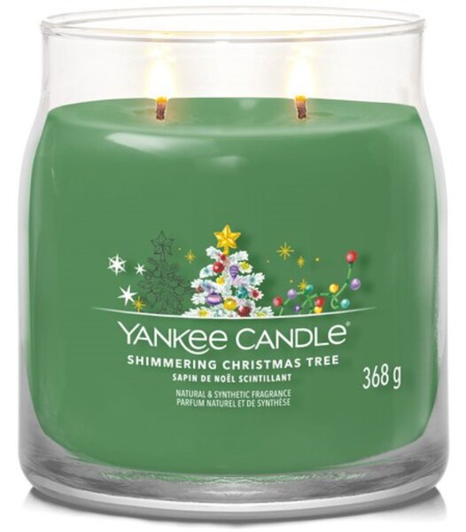 Střední vonná svíčka Yankee Candle Shimmering Christmas Tree Signature