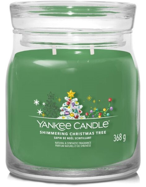 Střední vonná svíčka Yankee Candle Shimmering Christmas Tree Signature