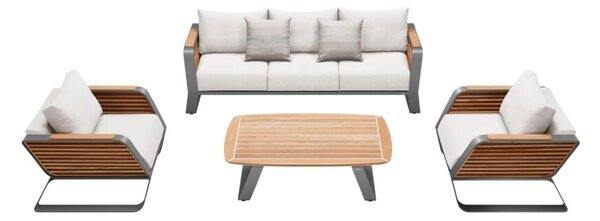 Zahradní 5 místná sedací souprava WING GREY WHITE Exteriér | Zahradní sedací sestavy