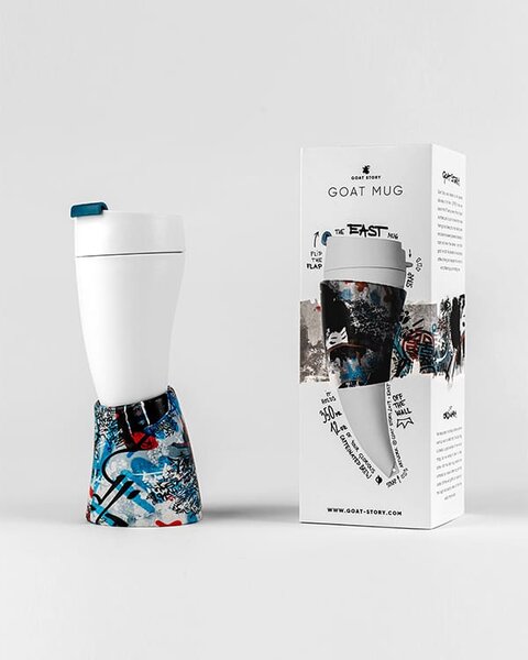 GOAT STORY Stylový hrnek GOAT MUG East 350 ml (umělá kůže)