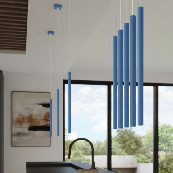 Sollux SL.2149 - Lustr na lanku PASTELO 1xG9/8W/230V modrá