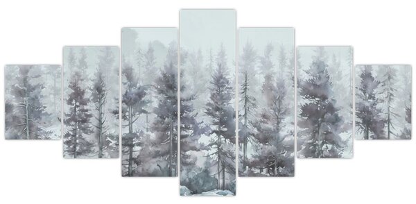 Obraz - Borovicový les II., aquarel (210x100 cm)