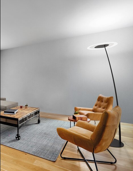 Linea Light 9316 Antigua_FL, černá stojací lampa 39W LED 3000K, výška 192cm