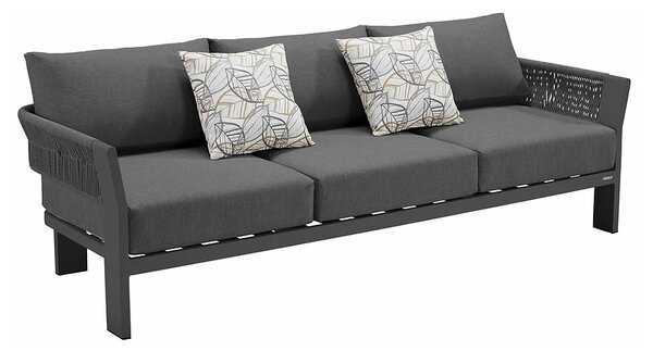 Zahradní 5 místná sedací souprava BORROMEO BLACK GREY Exteriér | Zahradní sedací sestavy