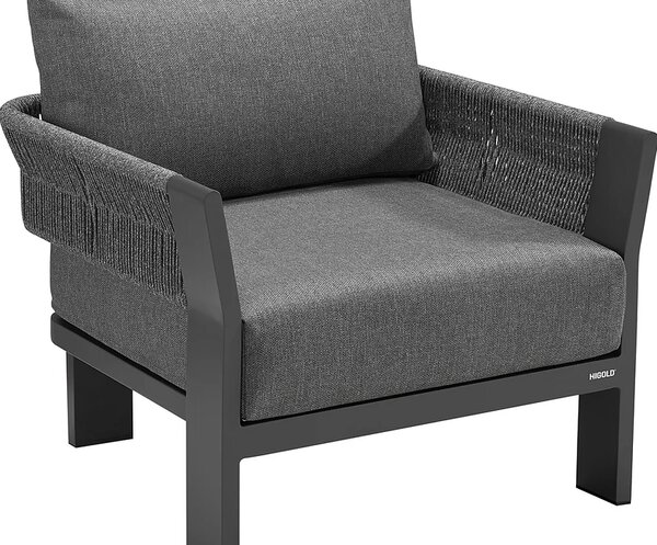 Zahradní 4 místná sedací souprava BORROMEO BLACK GREY Exteriér | Zahradní sedací sestavy