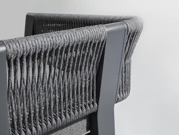 Zahradní 4 místná sedací souprava BORROMEO BLACK GREY Exteriér | Zahradní sedací sestavy