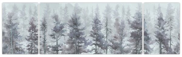 Obraz - Borovicový les II., aquarel (170x50 cm)