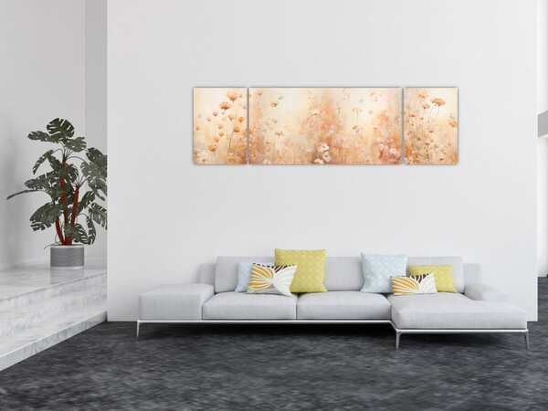 Obraz - Vzor divokých květin (170x50 cm)