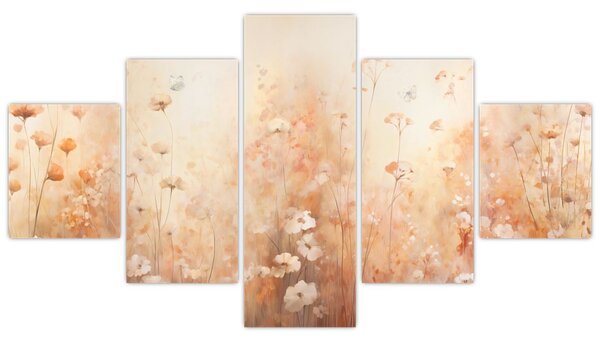 Obraz - Vzor divokých květin (125x70 cm)