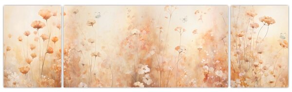 Obraz - Vzor divokých květin (170x50 cm)