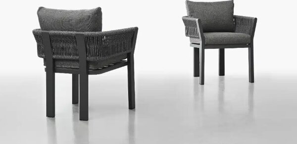 Zahradní 6 místná jídelní souprava BORROMEO BLACK GREY Exteriér | Zahradní jídelní sestavy