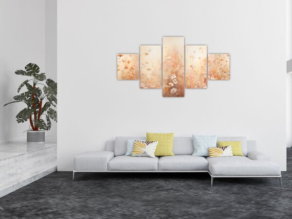 Obraz - Vzor divokých květin (125x70 cm)