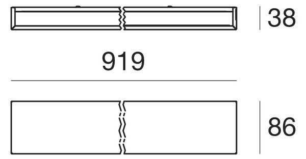 Linea Light 9538M Box_W, měděné nástěnné svítidlo se svícením nahoru/dolů, 41W LED 2700K, délka 91,9cm
