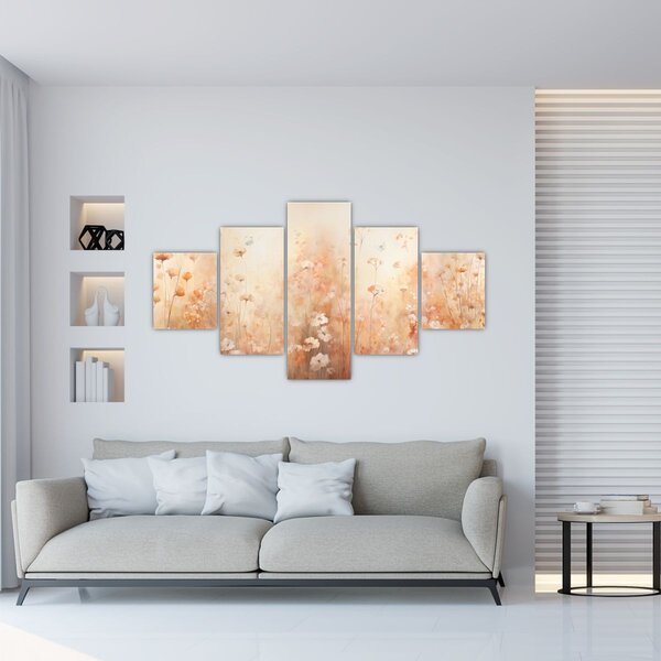 Obraz - Vzor divokých květin (125x70 cm)