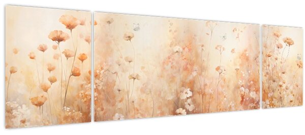 Obraz - Vzor divokých květin (170x50 cm)
