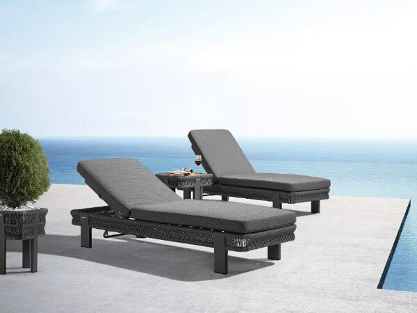 Zahradní set lehátka BORROMEO BLACK GREY Exteriér | Zahradní lehátka
