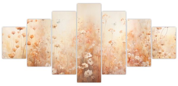 Obraz - Vzor divokých květin (210x100 cm)