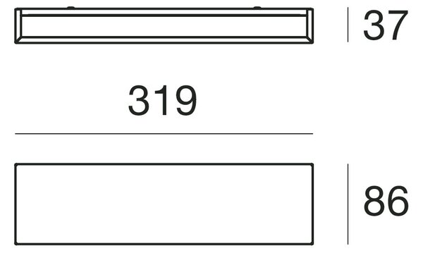 Linea Light 8256 Box_W, bílé nástěnné svítidlo se svícením nahoru/dolů, 19W LED 3000K, délka 31,9cm