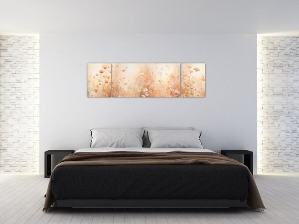 Obraz - Vzor divokých květin (170x50 cm)