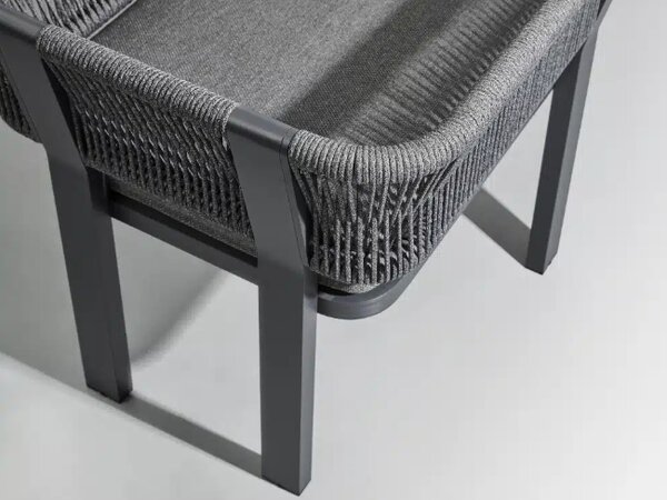 Zahradní 6 místná jídelní souprava BORROMEO BLACK GREY Exteriér | Zahradní jídelní sestavy