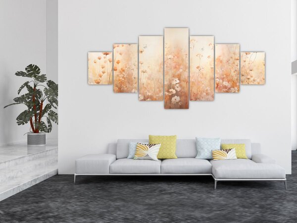 Obraz - Vzor divokých květin (210x100 cm)
