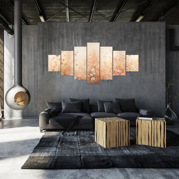 Obraz - Vzor divokých květin (210x100 cm)