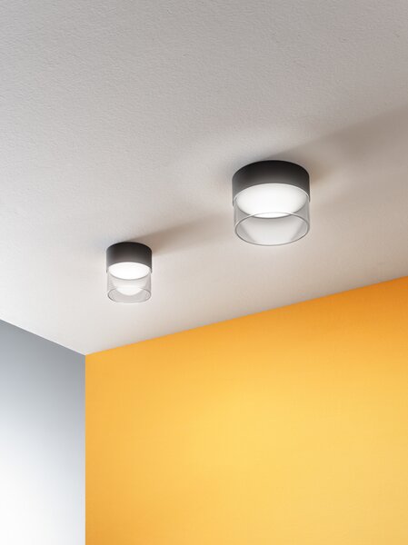 Linea Light 90297 Crumb, černé moderní stropní svítidlo, 15W LED 3000K, prům. 15,4cm
