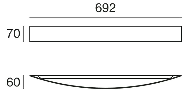 Linea Light 1143 Curvé_W, bílé nástěnné svítidlo, 30W LED 3000K, délka 69cm