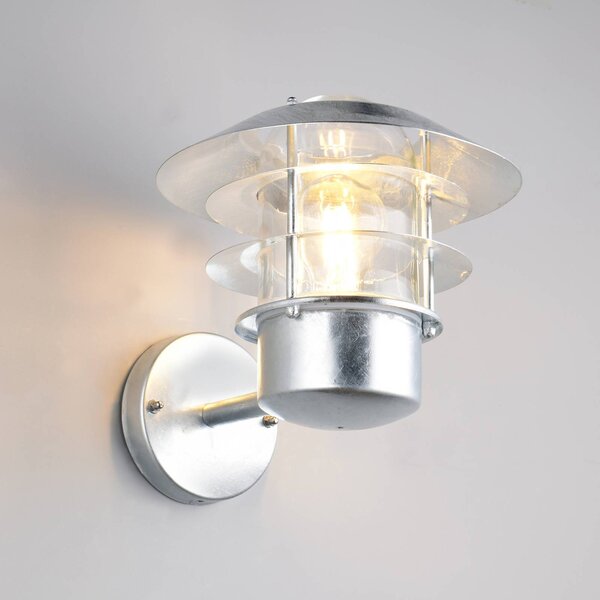 Trio Lighting Venkovní nástěnné svítidlo Ruvuuma v barvě zinku Ø 22 cm, směřující nahoru, stmívatelný, Hliník / šedá / zinek, kov
