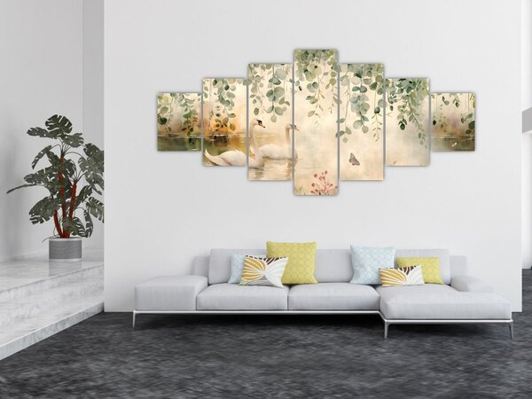 Obraz - Jezero, aquarel (210x100 cm)