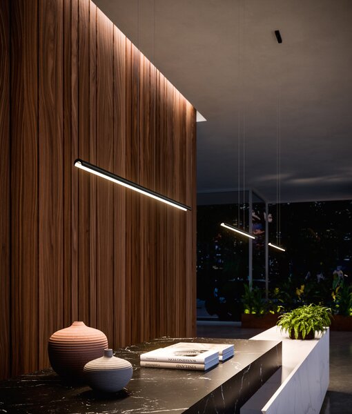Linea Light 9814 Halfpipe_P, hliníkové závěsné lineární svítidlo, 42W LED 3000K, délka 143cm
