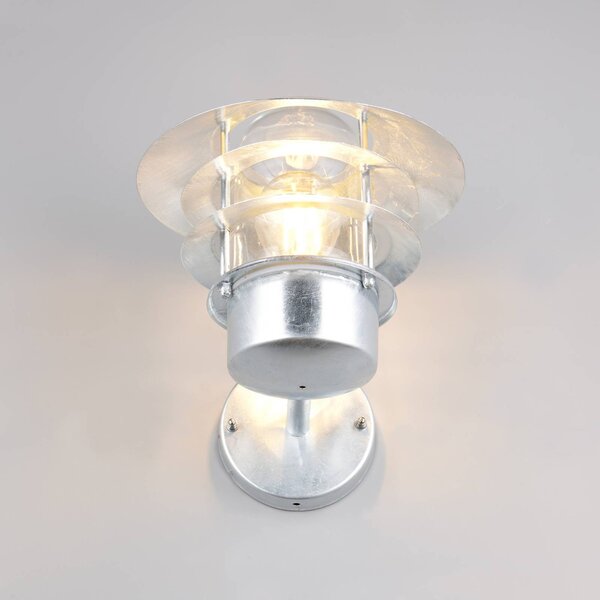 Trio Lighting Venkovní nástěnné svítidlo Ruvuuma v barvě zinku Ø 22 cm, směřující nahoru, stmívatelný, Hliník / šedá / zinek, kov