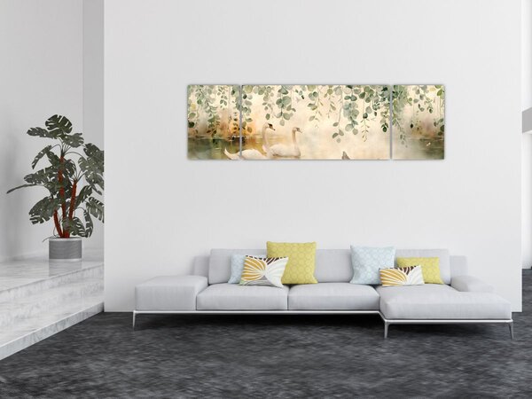 Obraz - Jezero, aquarel (170x50 cm)
