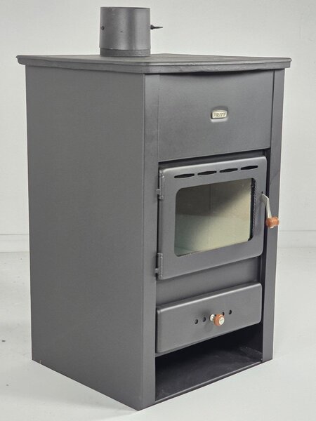 PRITY K2 CP, Volně stojící kamna na dřevo s prosklením, 10,4 kW, Třída A, Ø 130 mm