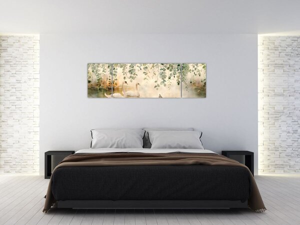 Obraz - Jezero, aquarel (170x50 cm)
