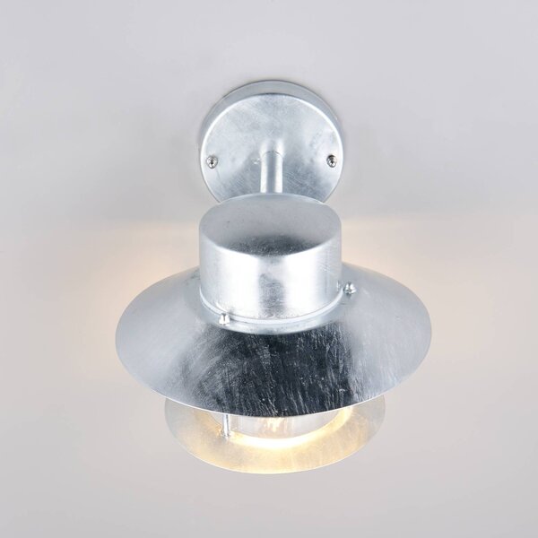 Trio Lighting Venkovní nástěnné svítidlo Ruvuuma, zinková barva, Ø 22 cm, směrováno dolů, stmívatelný, Hliník / šedá / zinek, kov
