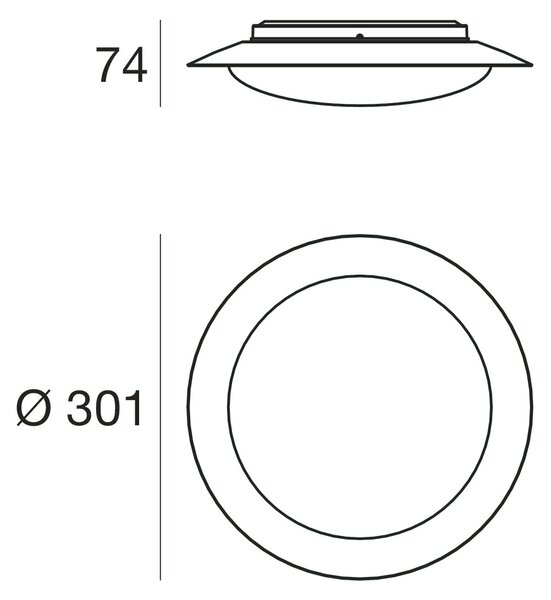 Linea Light 8270 Crew_1, stropní svítidlo s bílým límcem, 12W LED 3000K, prům. 30cm