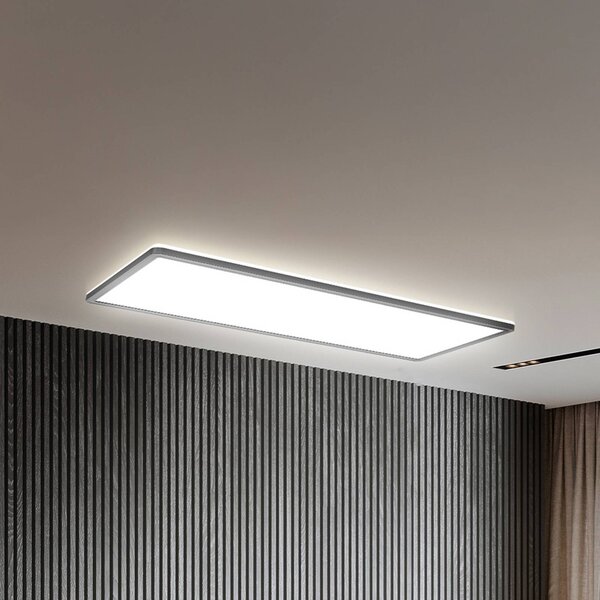 B.K. Licht LED panel Slim s dálkovým ovládáním RGBW, 58 x 20 cm, černý, podsvícení, stmívatelný, Černá, Pracovna / kancelář, Plast