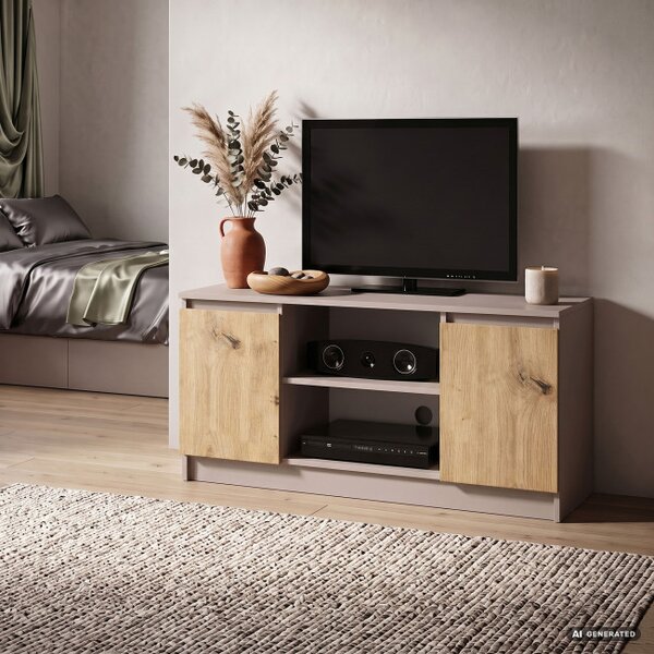 Komoda RTV K120 2D 1P CLP kašmírová / dub artisan