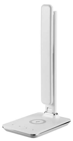 LED stolní lampička Immax KINGFISHER Qi bílá s bezdrátovým nabíjením Qi a USB