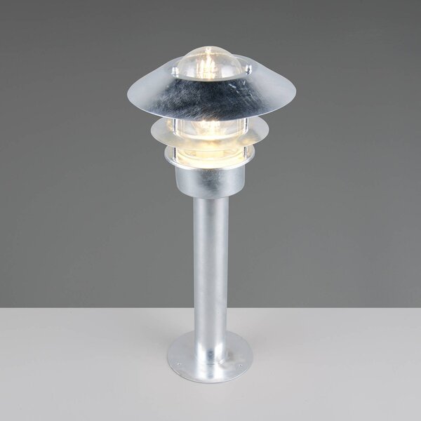 Trio Lighting Stojanová lampa Ruvuuma, zinková barva, výška 50 cm, kov, IP44, stmívatelný, Hliník / šedá / zinek, kov